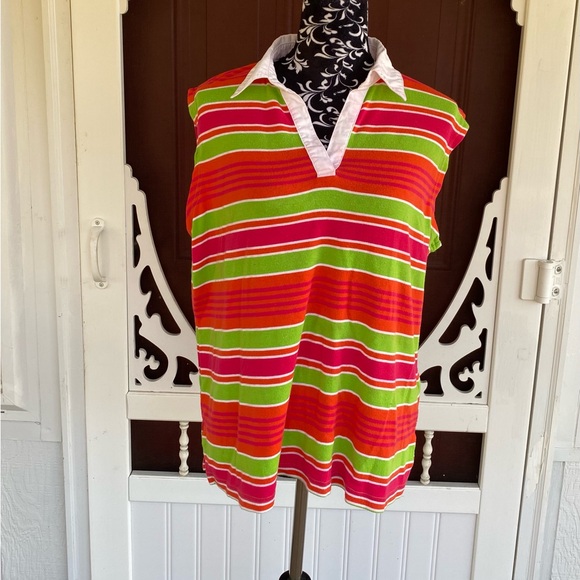Fiorlini International Tops - Fiorlini International Plus Women's Sleeveless Striped Top Size 18/20W